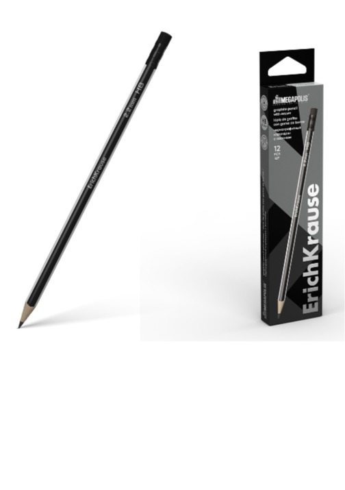 עפרון גרפיטי משולש MEGAPOLIS אריזה 12 יח